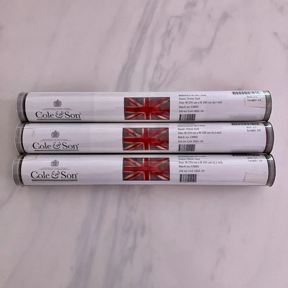 3 Rolls VIVIENNE WESTWOOD Cole & Son NEW Union Jack Wallpaper 44.1 Sq Ft Each